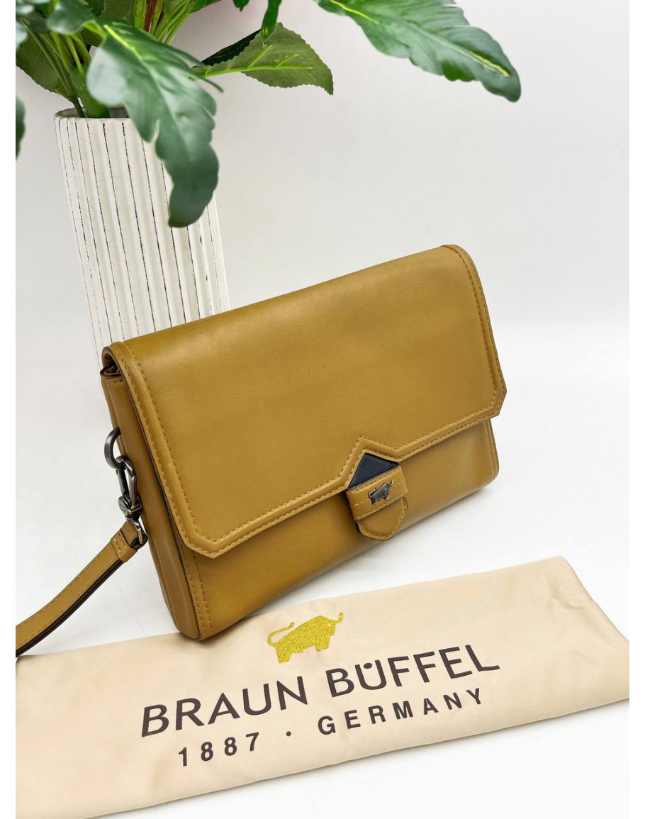 BRAUN BUFFEL CALF LEATHER CLUTCH